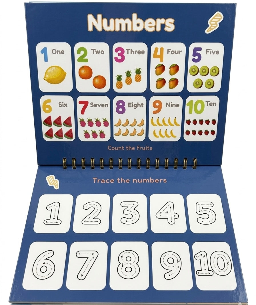 “I Learn” Kids Activity Book (abc•123•Colors•Shapes)