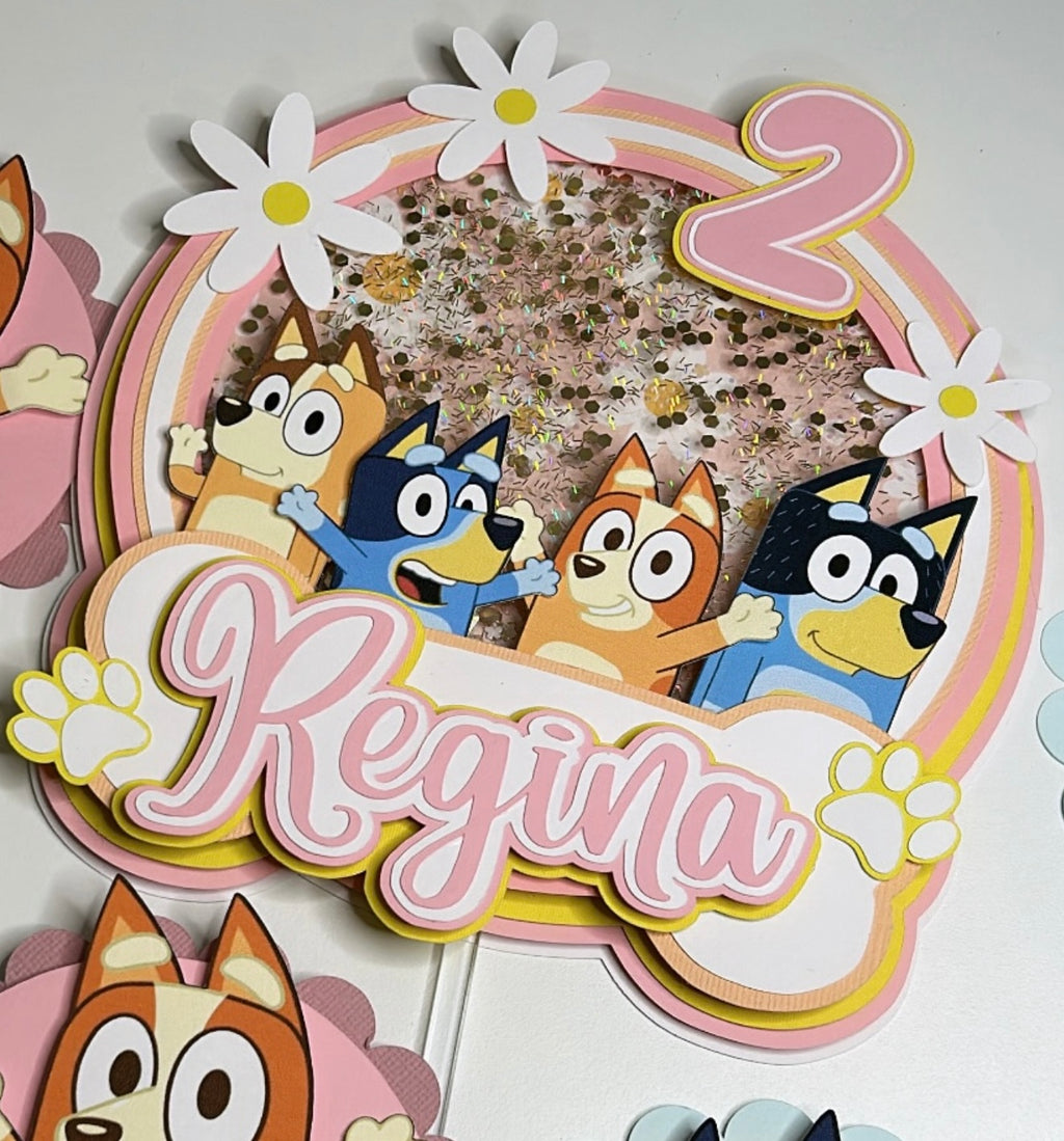 Daisy Flowers & Characters Cake Topper