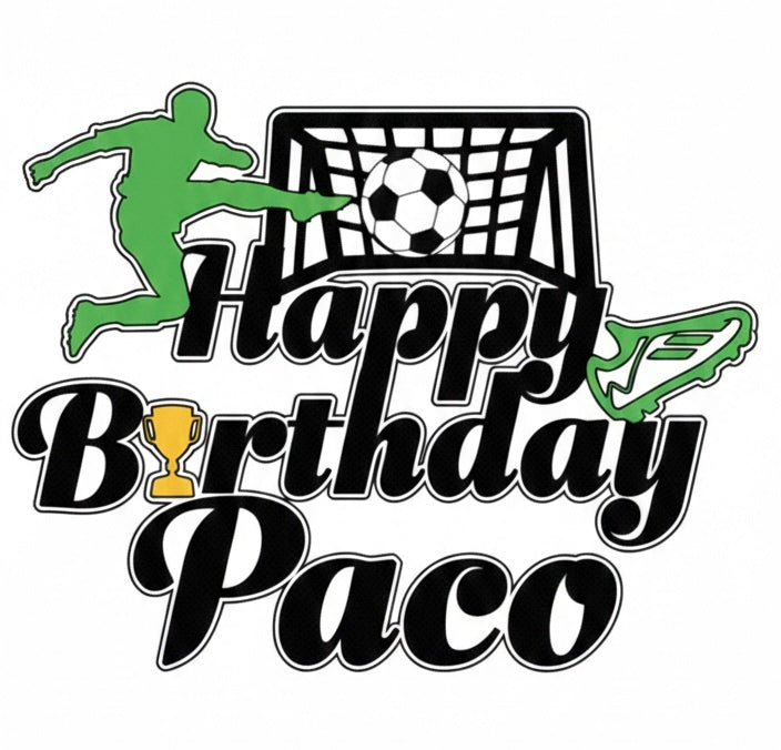 Soccer Happy Birthday Cake Topper